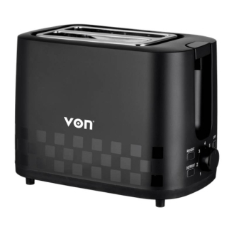 Von Bread Toaster 2 Slice, Black VSTP0-2MDK