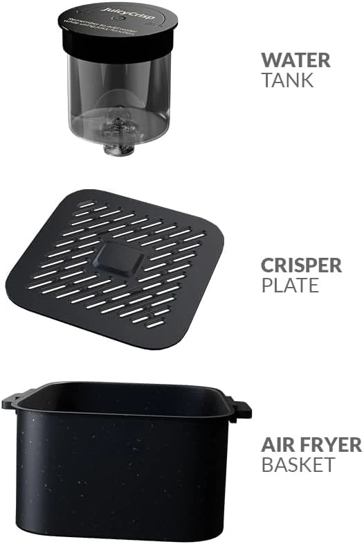 Evvoli Air Fryer 8L Digital Control Panel Display, 8 Preset Programs With Juicy And Crisper Plate And Water Tank1650W Black Evka-Af8008D 6 Evvoli Air Fryer 8L Digital Control Panel Display, 8 Preset Programs With Juicy And Crisper Plate And Water Tank1650W Black Evka-Af8008D