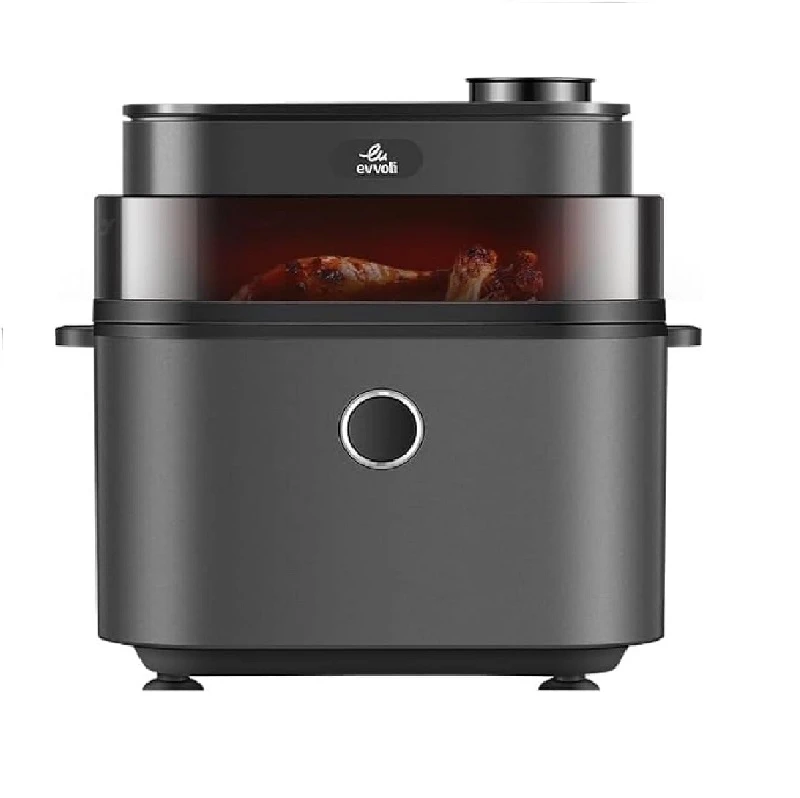 Evvoli Air Fryer 8L Digital Control Panel Display, 8 Preset Programs With Juicy And Crisper Plate And Water Tank1650W Black Evka-Af8008D 1 Evvoli Air Fryer 8L Digital Control Panel Display, 8 Preset Programs With Juicy And Crisper Plate And Water Tank1650W Black Evka-Af8008D
