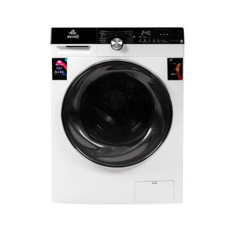Evvoli Brushless DC Inverter Washing Machine SKG White Silver Front Loaded 1400RPM A+++ FBLH-814W/S
