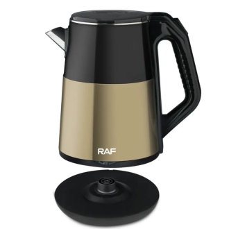 RAF Electric Cordless Kettle 2.5L 2000W, BPA Free Interior, 360° Swivel Base, Automatic Switch Off, High Quality Stainless Steel R.7819