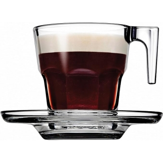 Pasabahce Casablanka Cup Saucer 70ml 6pcs Fully Tempered and Dishwasher Safe 95753