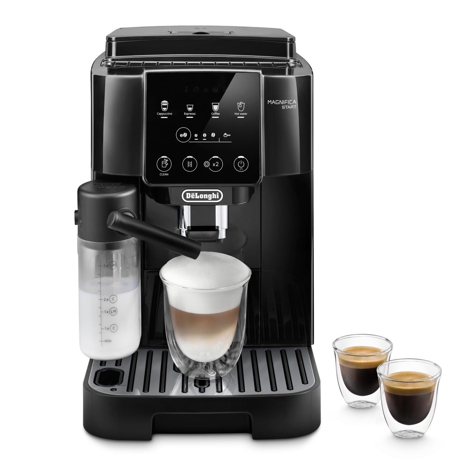 De'Longhi Magnifica Start Fully Automatic Bean To Cup Coffee Machine With 4 One-Touch Recipes, Soft-Touch Control Panel, Auto Milk, 1450W, Black Ecam220.60.B 1 De'Longhi Magnifica Start Fully Automatic Bean To Cup Coffee Machine With 4 One-Touch Recipes, Soft-Touch Control Panel, Auto Milk, 1450W, Black Ecam220.60.B