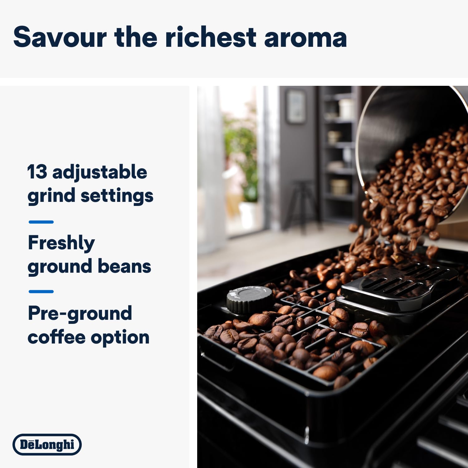 De'Longhi Magnifica Start Fully Automatic Bean To Cup Coffee Machine With 4 One-Touch Recipes, Soft-Touch Control Panel, Auto Milk, 1450W, Black Ecam220.60.B 3 De'Longhi Magnifica Start Fully Automatic Bean To Cup Coffee Machine With 4 One-Touch Recipes, Soft-Touch Control Panel, Auto Milk, 1450W, Black Ecam220.60.B