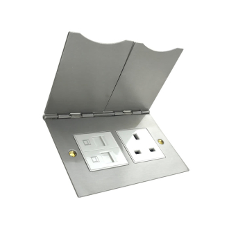 Tronic Floor Switch Socket 1G 13A + 2 RJ45 Data