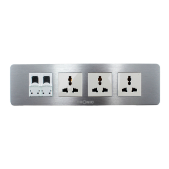 Tronic Floor Socket Universal x 3 + RJ45 Data x 2
