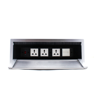 Tronic Desk Socket Universal x 3 + RJ45 Data x 2