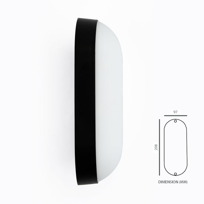 Tronic Black Oval Daylight Led Bulkhead 18 Watts 2 Tronic Black Oval Daylight Led Bulkhead 18 Watts