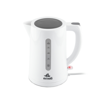 Evvoli Concealed Coil Electric Kettle 1.7L with BPA Free Plastic 2200W EVKA-KE17LW