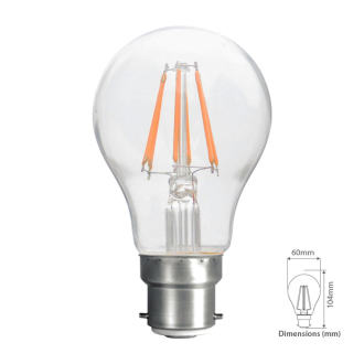 Tronic 8 Watts Filament LED Warm White B22 (Pin)Bulb