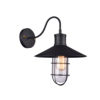 Tronic Black Vintage Wall Light with Black Wire Cage