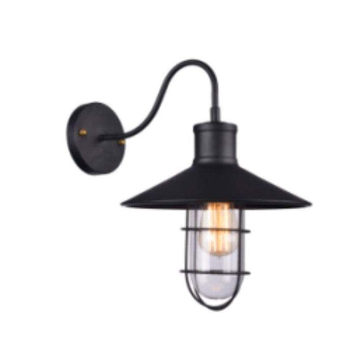 Tronic Black Vintage Wall Light With Black Wire Cage 1 Tronic Black Vintage Wall Light With Black Wire Cage