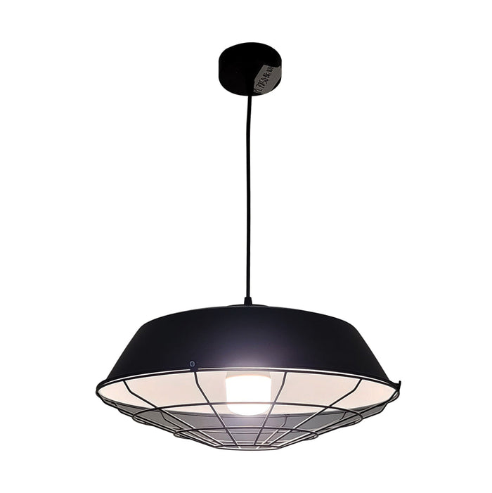 Tronic Black Shade With Wire Mesh Pendant Light 2 Tronic Black Shade With Wire Mesh Pendant Light