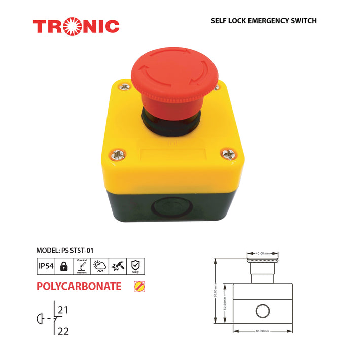 Tronic Push Button Emergency Stop Station 3 Tronic Push Button Emergency Stop Station
