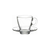 Pasabahce Aqua Cup Saucer 215ml 6pcs Round Shape and Dishwasher Safe 95040
