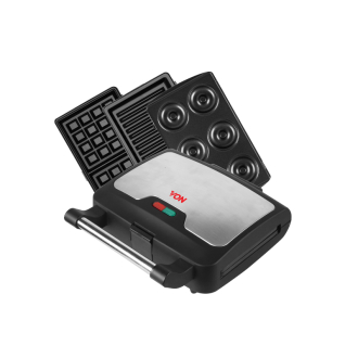 VON Sandwich Maker 760W 4in1 Sandwich, Grill, Waffle & Donut, High Quality Non-Stick Plates, Auto Temperature Control VSSP 8A MCX