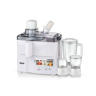 RAF Food Processor 4in1 400W 1.5L Multifunctional Plastic Jar Juicer, Blender, Chopper, Grinder with Full Copper Motor, Low Noise, Smooth Operation R.2819