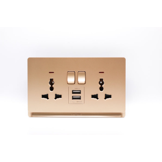 Tronic Universal Twin Socket with USB