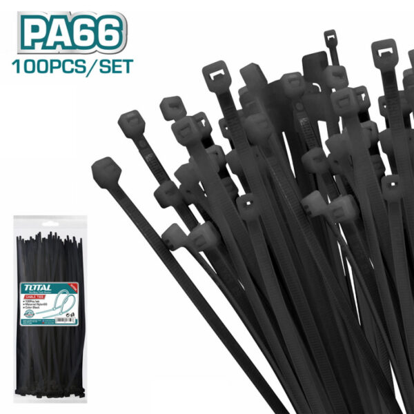 Total Cable Ties 200 x 3.6mm Black (100pcs Set) THTCTB20036