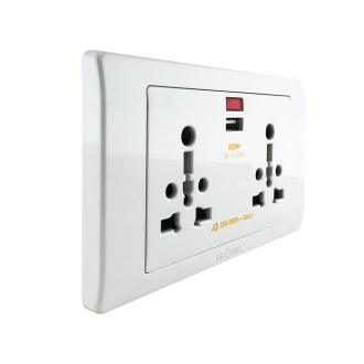 Tronic Twin Universal Socket with 1 USB