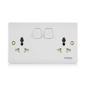 Tronic Universal Switch Socket Twin 16A
