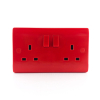 Tronic Red Twin Switch Socket