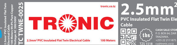 Tronic 2.5 mm Flat Twin Cable