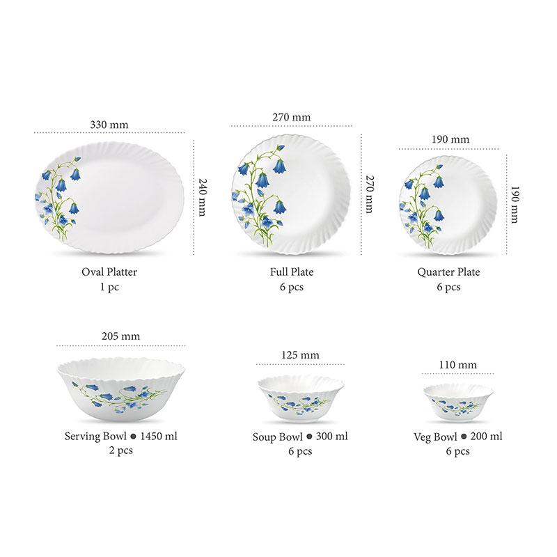 La Opala Dinner Set Blue Bells Classique 20 Pieces Lb020 4 La Opala Dinner Set Blue Bells Classique 20 Pieces Lb020