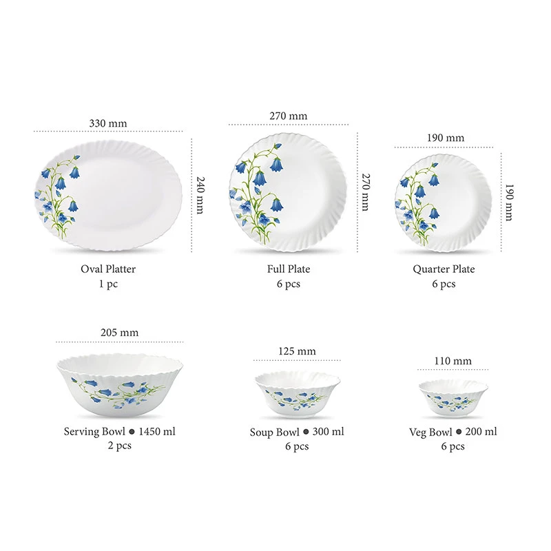 La Opala Dinner Set Blue Bells Classique 20 Pieces Lb020 4 La Opala Dinner Set Blue Bells Classique 20 Pieces Lb020