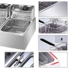 Generic Commercial Countertop Fryer Double Electric 12L (6L x 2 Baskets) Stainless Steel