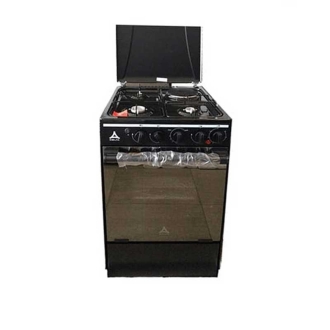 Delta Cookers 50x55cm 3 Gas Burner, 1 Electric Hotplate with Gas Oven & Grill Black DGC31B