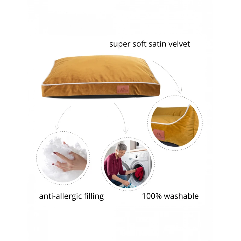 Pv Dog Cushion Bed Medium 90 X 60 X 10Cm Brown &Amp; Blue Yd-Dz01M 3 Pv Dog Cushion Bed Medium 90 X 60 X 10Cm Brown &Amp; Blue Yd-Dz01M