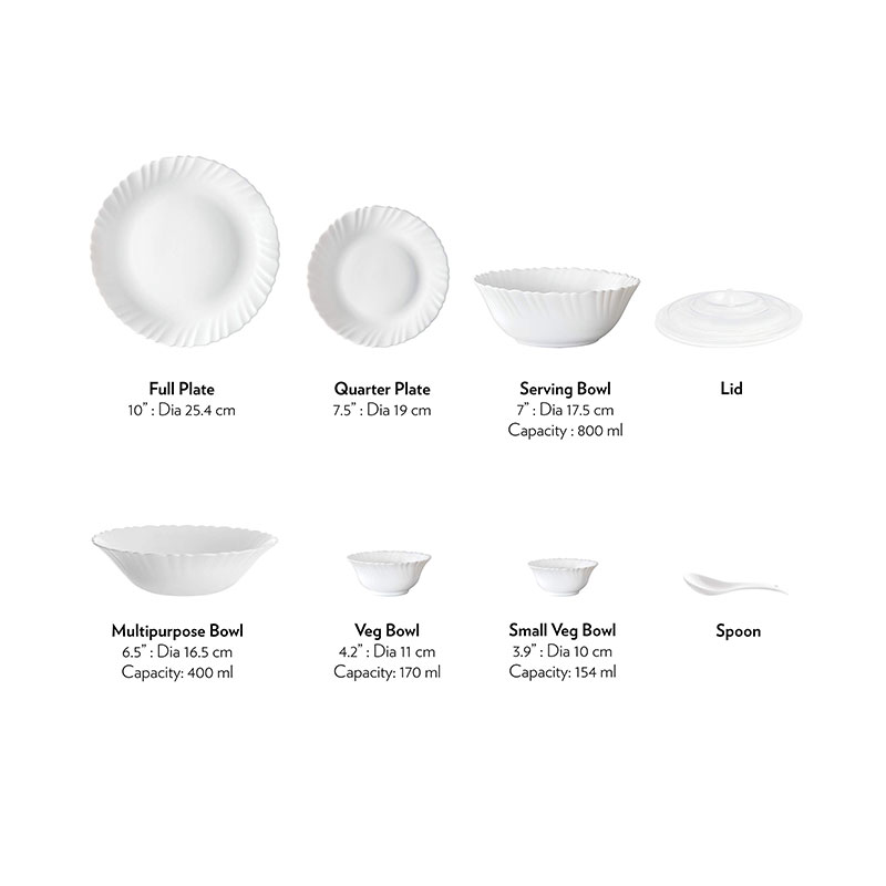 La Opala Dinner Set Ivory White 20 Pieces L1020 4 La Opala Dinner Set Ivory White 20 Pieces L1020