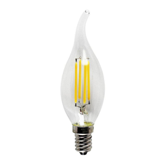 Tronic 4 Watts Candle Tail Filament LED Warm White E14 (Small Screw) Bulb