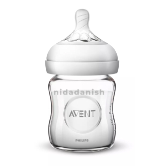 Philips Avent Bottle Natural Glass 120ml/4oz 1 Hole 0m+ 051/17