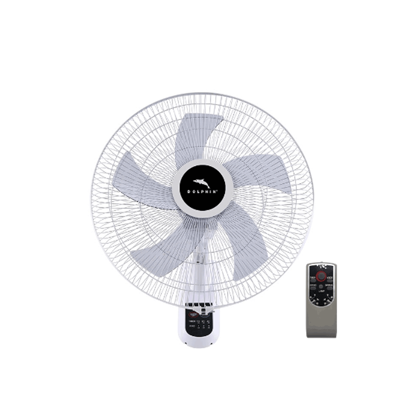Dolphin Wall Fan - 18-Inch, Five Blades, Indoor Use, With Remote Control, Me-1805Wp-R.