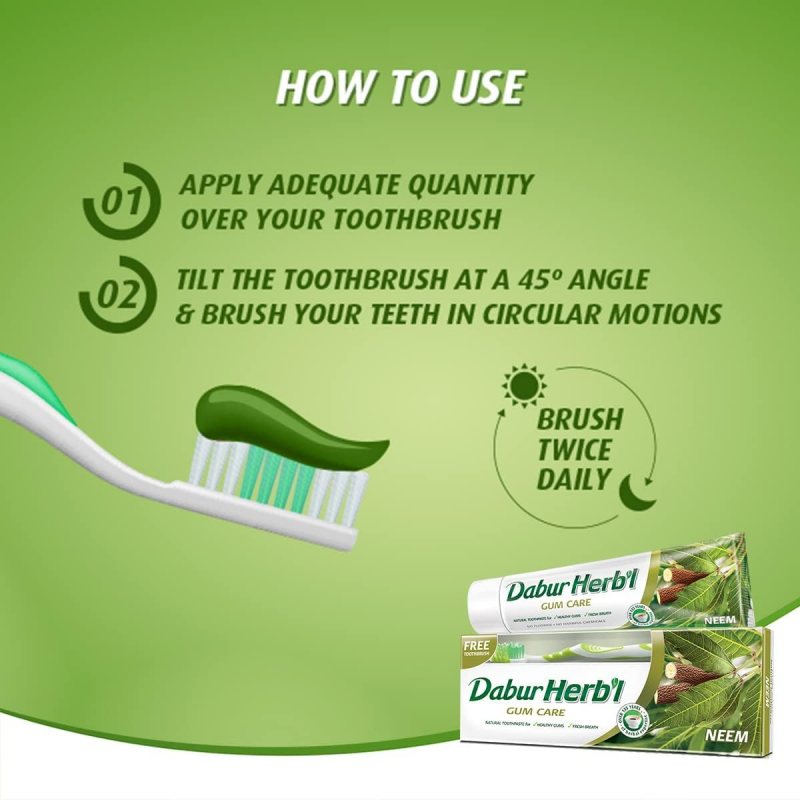 Dabur Herbal Toothpaste 150G No Brush Neem 5 Dabur Herbal Toothpaste 150G No Brush Neem (Pack Of 6)