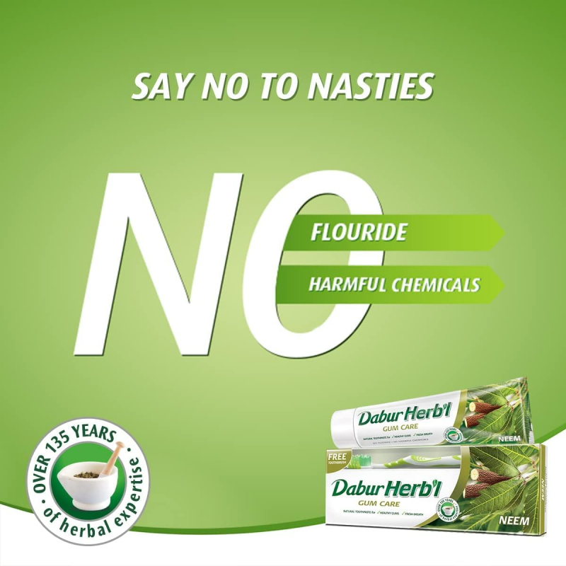 Dabur Herbal Toothpaste 150G No Brush Neem 4 Dabur Herbal Toothpaste 150G No Brush Neem (Pack Of 6)
