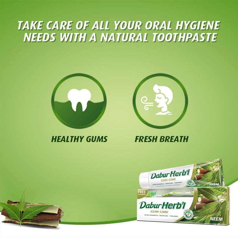 Dabur Herbal Toothpaste 150G No Brush Neem 3 Dabur Herbal Toothpaste 150G No Brush Neem (Pack Of 6)