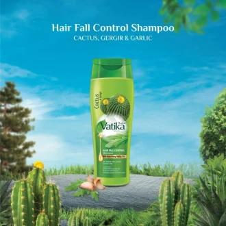 Vatika Shampoo Hair Fall Control, Enriched with Cactus & Gergir Extracts, for Weak Hair, Prone to Hair Fall, 200ml