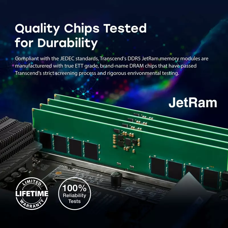 Transcend Notebook/Laptop Memory Module - 16Gb Ram Ddr5 5600, So-Dimm, 1Rx8 Configuration, 2Gx8, Cl46, 1.1V, Jm5600Ase-16G. 8 Transcend Notebook/Laptop Memory Module - 16Gb Ram Ddr5 5600, So-Dimm, 1Rx8 Configuration, 2Gx8, Cl46, 1.1V, Jm5600Ase-16G.