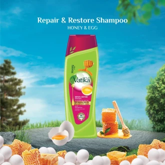 Vatika Shampoo Repair & Restore, Enriched with Egg and Honey 400ml with FREE CONDITIONER 200ml