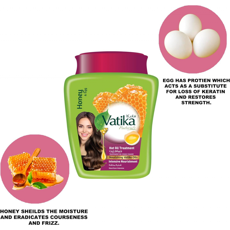 Vatika Hot Oil Treatment Hammam Zaith With Egg &Amp; Honey, Hot Oil Treatment For Intensive Nourishment 500Gm Egg (Pack Of 3) 4 Vatika Hot Oil Treatment Hammam Zaith With Egg &Amp; Honey, Hot Oil Treatment For Intensive Nourishment 500Gm Egg (Pack Of 3)