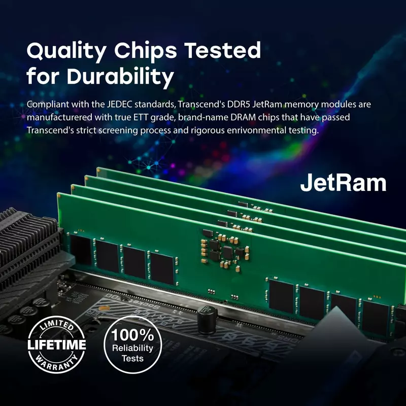 Transcend Desktop Memory Module - 32Gb Ram Ddr5 4800, U-Dimm, 2Rx8 Configuration, 1.1V, Jm4800Ale-32G. 7 Transcend Desktop Memory Module - 32Gb Ram Ddr5 4800, U-Dimm, 2Rx8 Configuration, 1.1V, Jm4800Ale-32G.