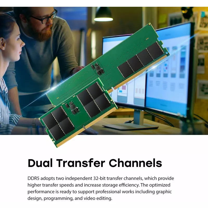 Transcend Desktop Memory Module - 32Gb Ram Ddr5 4800, U-Dimm, 2Rx8 Configuration, 1.1V, Jm4800Ale-32G. 4 Transcend Desktop Memory Module - 32Gb Ram Ddr5 4800, U-Dimm, 2Rx8 Configuration, 1.1V, Jm4800Ale-32G.