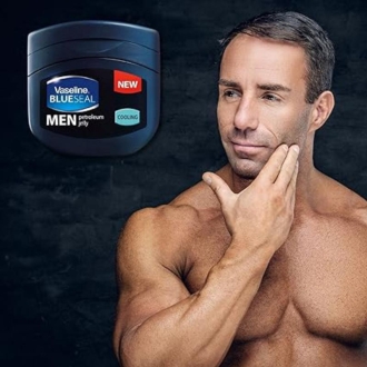 Vaseline Men Petroleum Jelly Cooling 45ml Cooling Sensation, Help to Lock in Moisture 68907679 (Pack of 3)