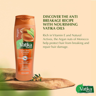 Vatika Shampoo Nourish and Rejuvenate, Strengthening & Moisturizing for Curly Hair, Damaged Hair, 200ml Argan