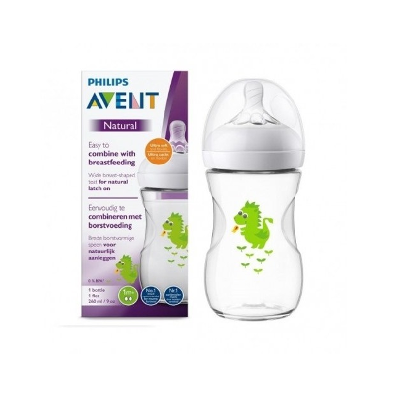 Philips Avent Bottle Natural Dragon 260Ml/9Oz 2 Holes 1M+ 070/24 4 Philips Avent Bottle Natural Dragon 260Ml/9Oz 2 Holes 1M+ 070/24