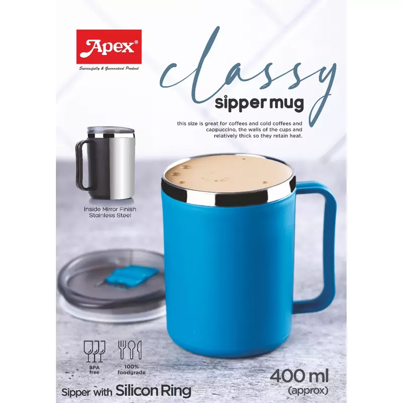 Apex Classy Sipper Mug 400Ml Inside Mirror Finish Stainless Steel Bpa Free 450179 2 Apex Classy Sipper Mug 400Ml Inside Mirror Finish Stainless Steel Bpa Free 450179