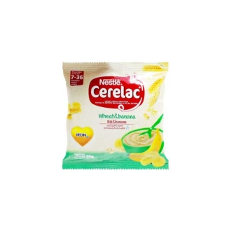 Nestle Cerelac Infant Cereal with Milk, NR Banana, Contains High Level of Iron, 50g Sachet (Pack of 3)